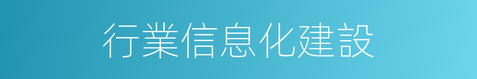 行業信息化建設的同義詞