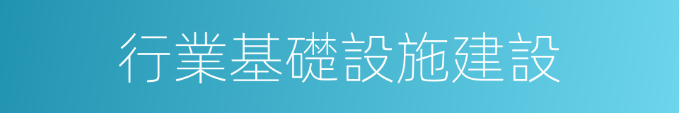 行業基礎設施建設的同義詞