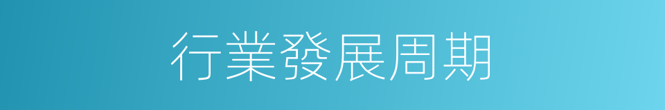 行業發展周期的同義詞