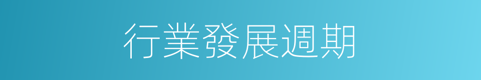 行業發展週期的同義詞
