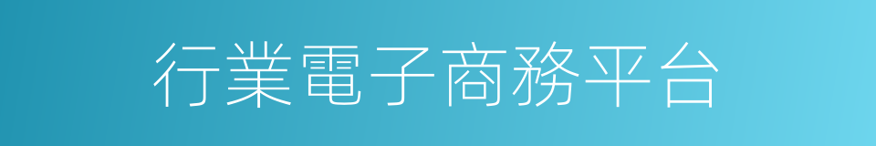 行業電子商務平台的同義詞