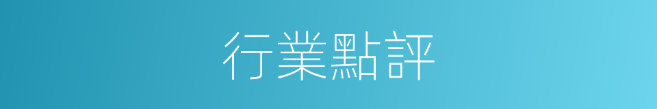 行業點評的同義詞