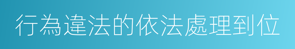 行為違法的依法處理到位的同義詞