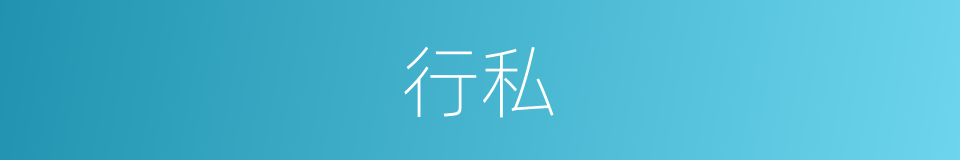 行私的意思