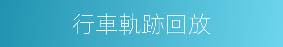行車軌跡回放的同義詞
