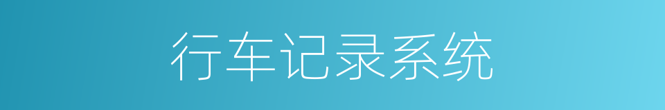 行车记录系统的同义词