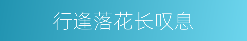 行逢落花长叹息的同义词