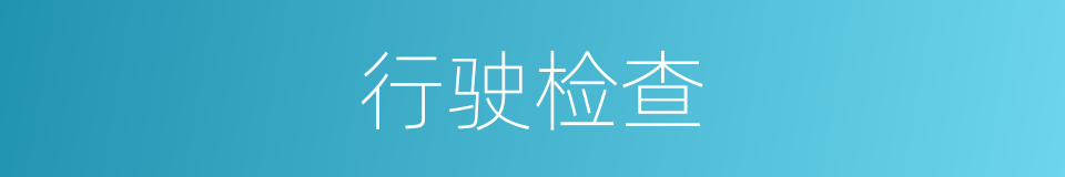 行驶检查的同义词