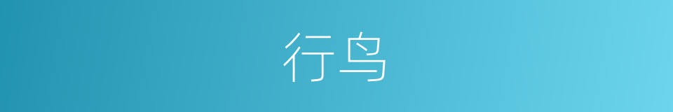 行鸟的同义词