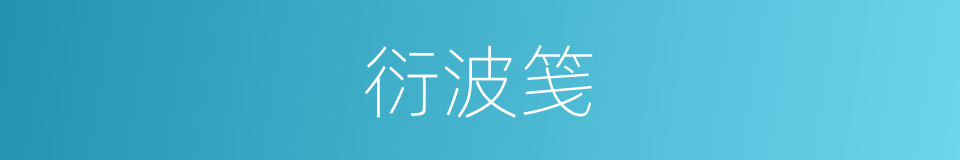 衍波笺的意思