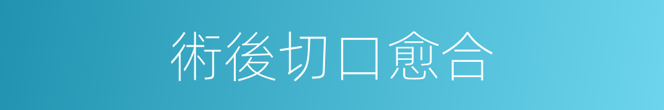 術後切口愈合的同義詞