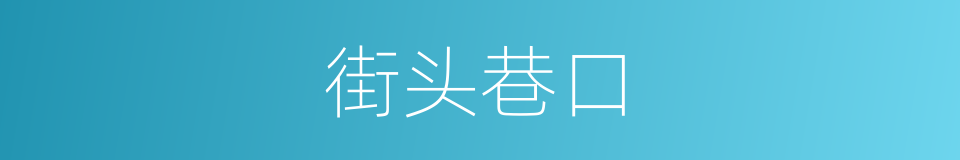街头巷口的意思