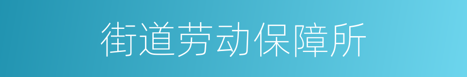 街道劳动保障所的同义词