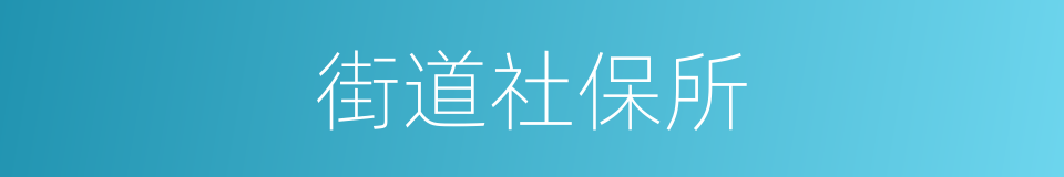 街道社保所的同义词