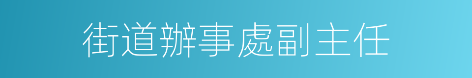 街道辦事處副主任的同義詞