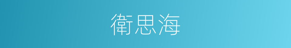 衛思海的同義詞