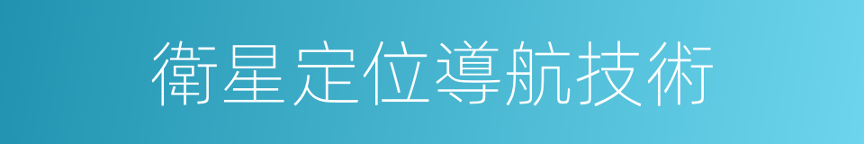 衛星定位導航技術的同義詞