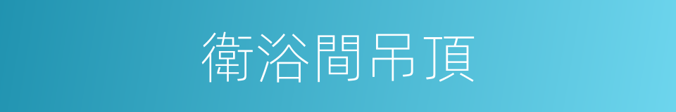 衛浴間吊頂的同義詞