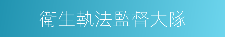 衛生執法監督大隊的同義詞