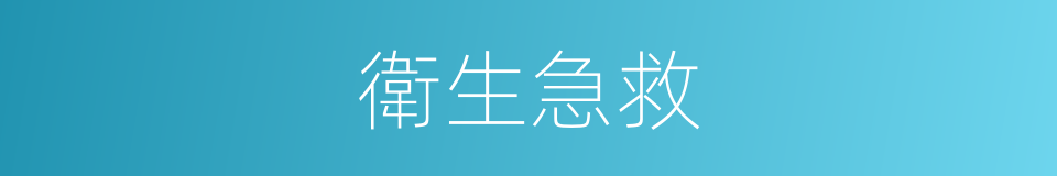 衛生急救的同義詞