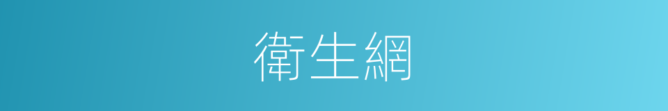 衛生網的同義詞