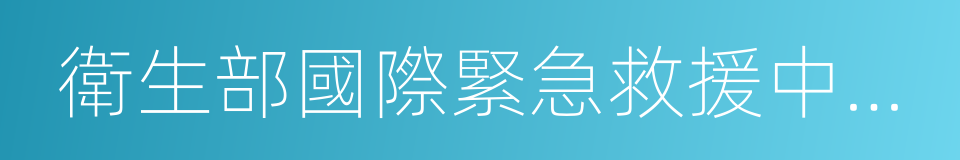 衛生部國際緊急救援中心網絡醫院的同義詞