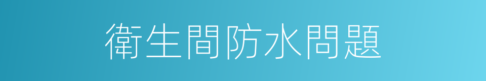 衛生間防水問題的同義詞