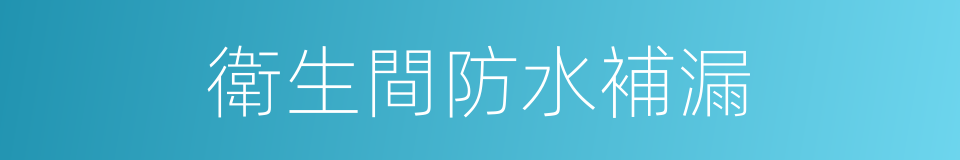 衛生間防水補漏的同義詞