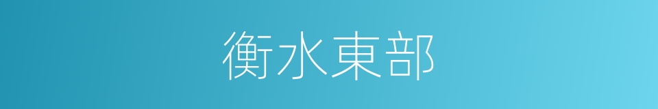 衡水東部的同義詞