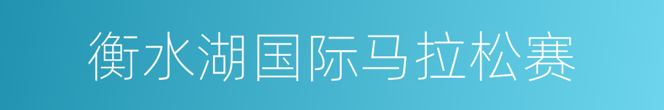 衡水湖国际马拉松赛的同义词