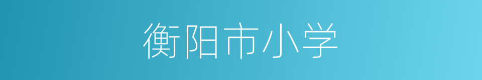 衡阳市小学的同义词