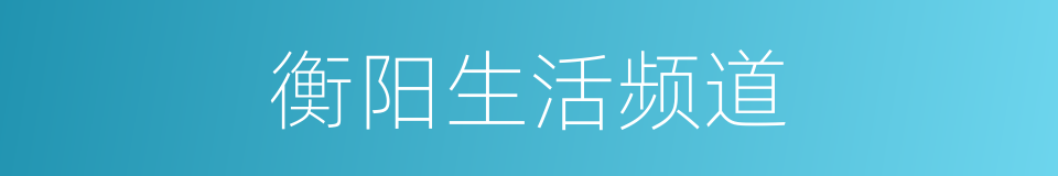 衡阳生活频道的同义词