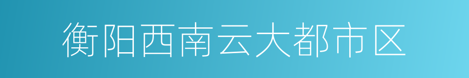 衡阳西南云大都市区的同义词