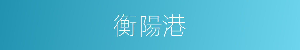 衡陽港的同義詞