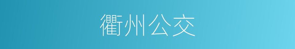 衢州公交的同义词