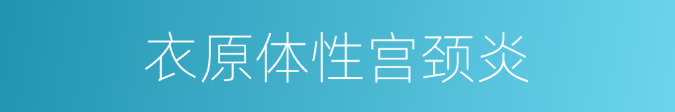 衣原体性宫颈炎的同义词