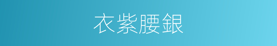 衣紫腰銀的意思