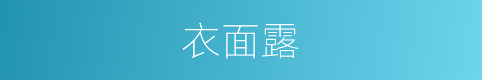 衣面露的同义词