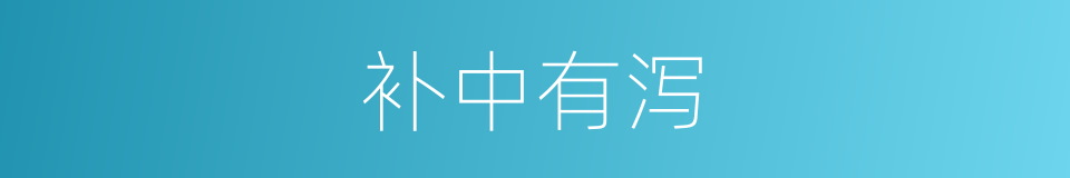 补中有泻的同义词