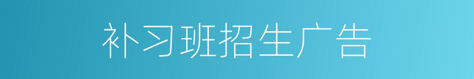 补习班招生广告的同义词