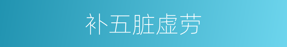 补五脏虚劳的同义词