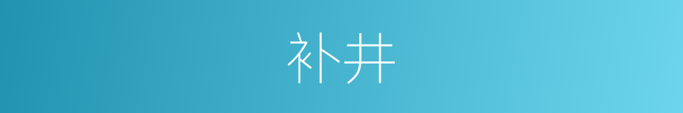 补井的同义词