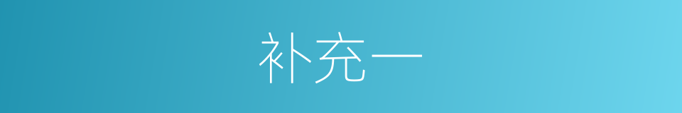补充一的同义词