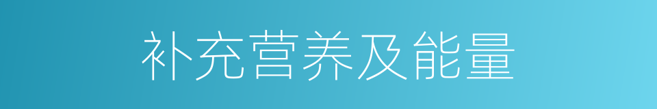 补充营养及能量的同义词