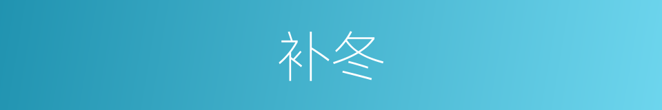 补冬的同义词