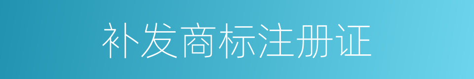 补发商标注册证的同义词
