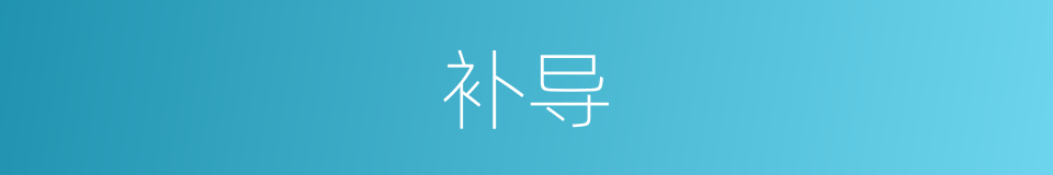 补导的意思