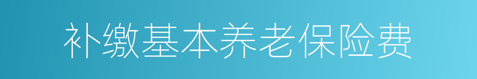 补缴基本养老保险费的同义词