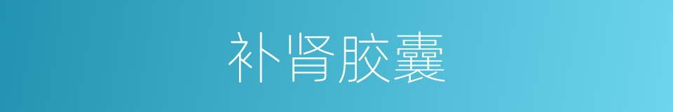补肾胶囊的同义词