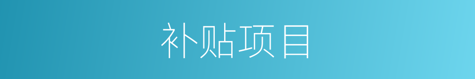 补贴项目的同义词